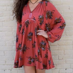 Floral burnt orange flow dress